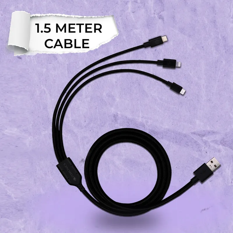 Zebronics Mobile Charging Cable 3 in 1 (ZEB-UMLCC1205) view 2